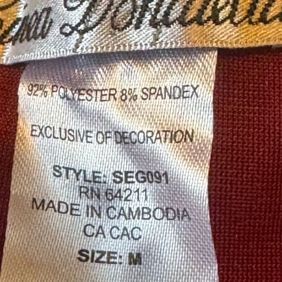 NWT LINEA DONATELLA W Med Babydoll lace Empire Waist Red Velvet slip dress Y2K - Picture 6 of 7